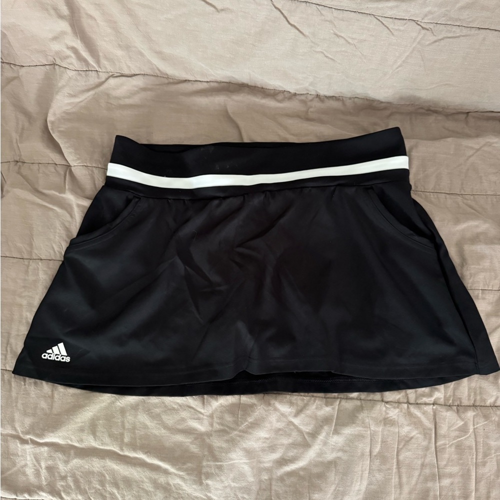 Adidas Black Tennis Skirt with White Stripe